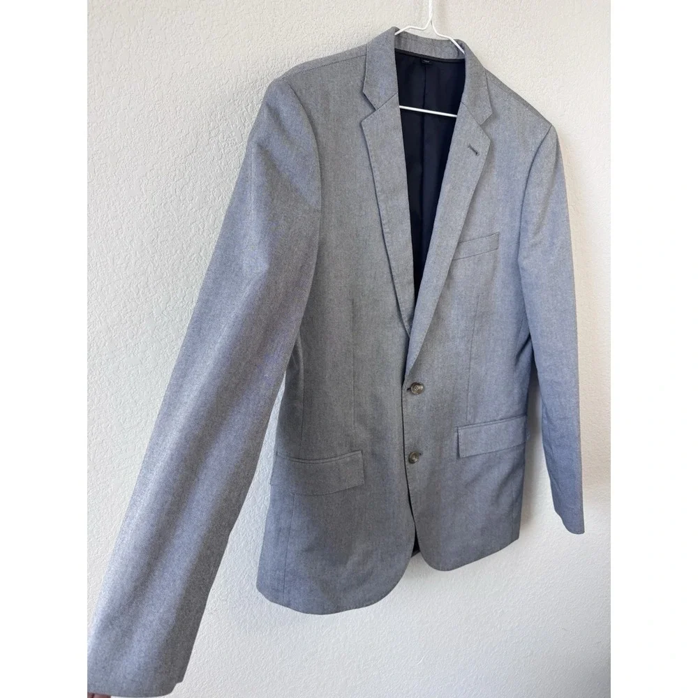 J‎ Crew Blazer Mens 40L Ludlow Gray Cotton Stretch Suit Jacket Business Workwear